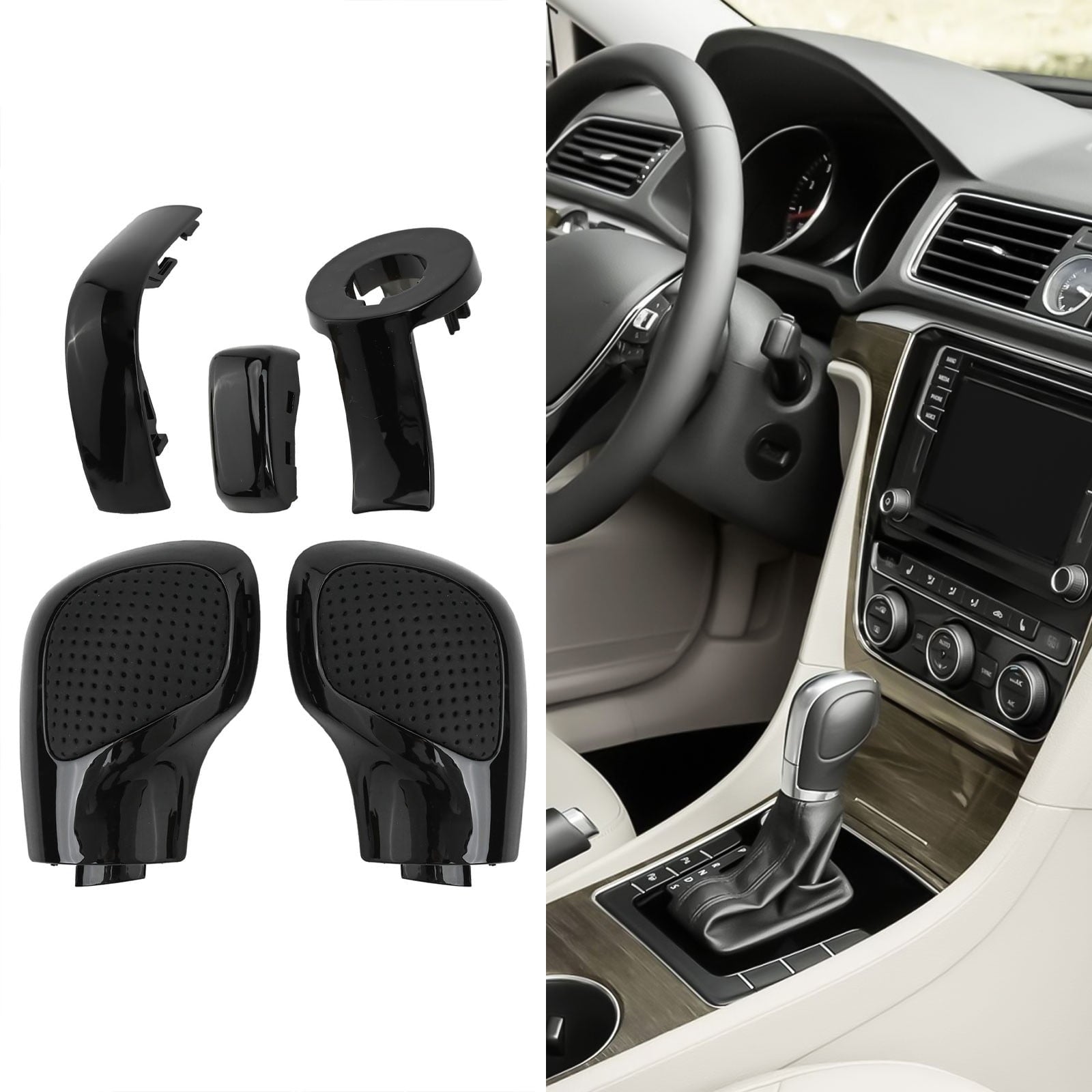 Car Gear Shift Knob Side Cover Fit For Golf 6 7 R For Passat B7 B8 For Jetta Mk6 Car Interior Parts Accessories Suede Perforated
