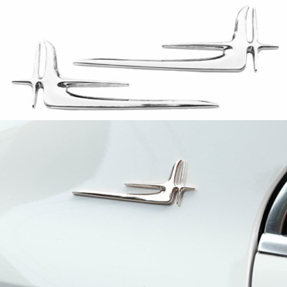Chrome Metal "L" Extended Edition Car Side Emblem Badge Decal Sticker Pair 137Mm X 48Mm Silver