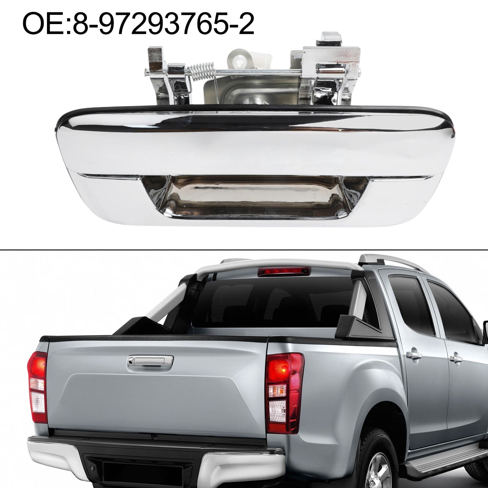 Chrome Rear Tailgate Handle For Isuzu D-Max Rodeo Pickup 2.5Td/3.0Td 7/03-7/12 8-97293765-2 Replace Car Accessories