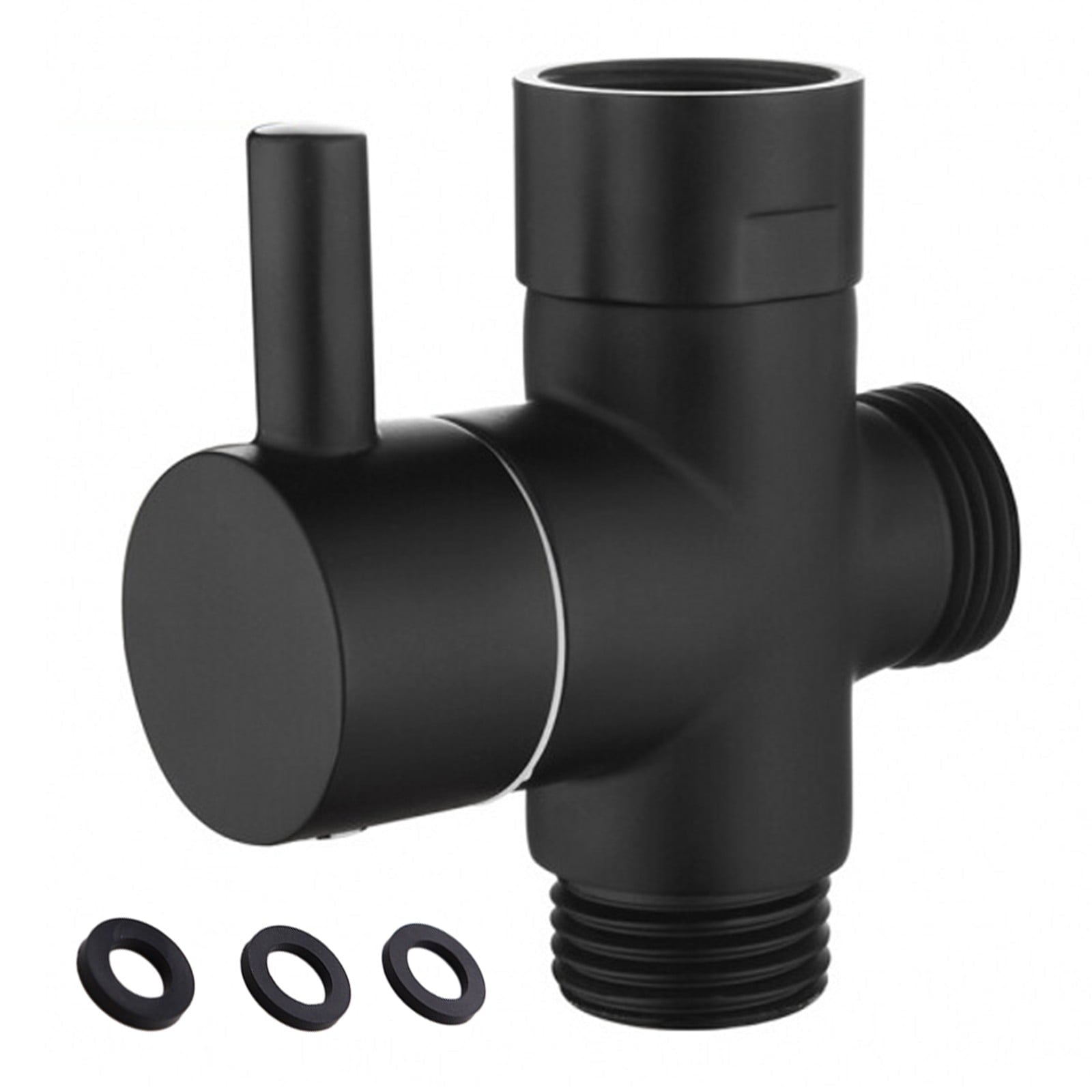 Arkzeo Three-Way One-In-Two-Out Shower Faucet Manifold All-Copper Shower Nozzle Converter Shower Valve Black Valve