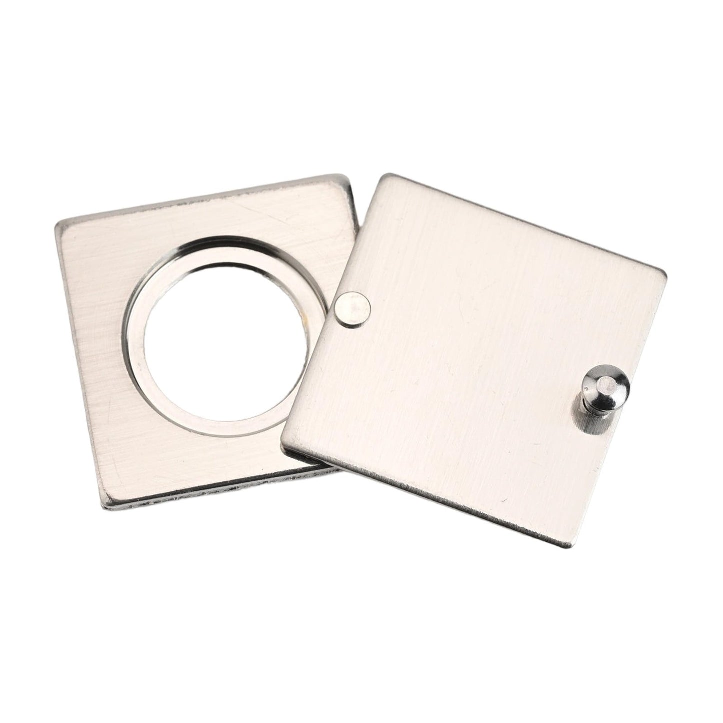 Square Peephole Cover Door Viewer Peephole Security Cap Kit Tape Install Brushed Smile Home Brushed