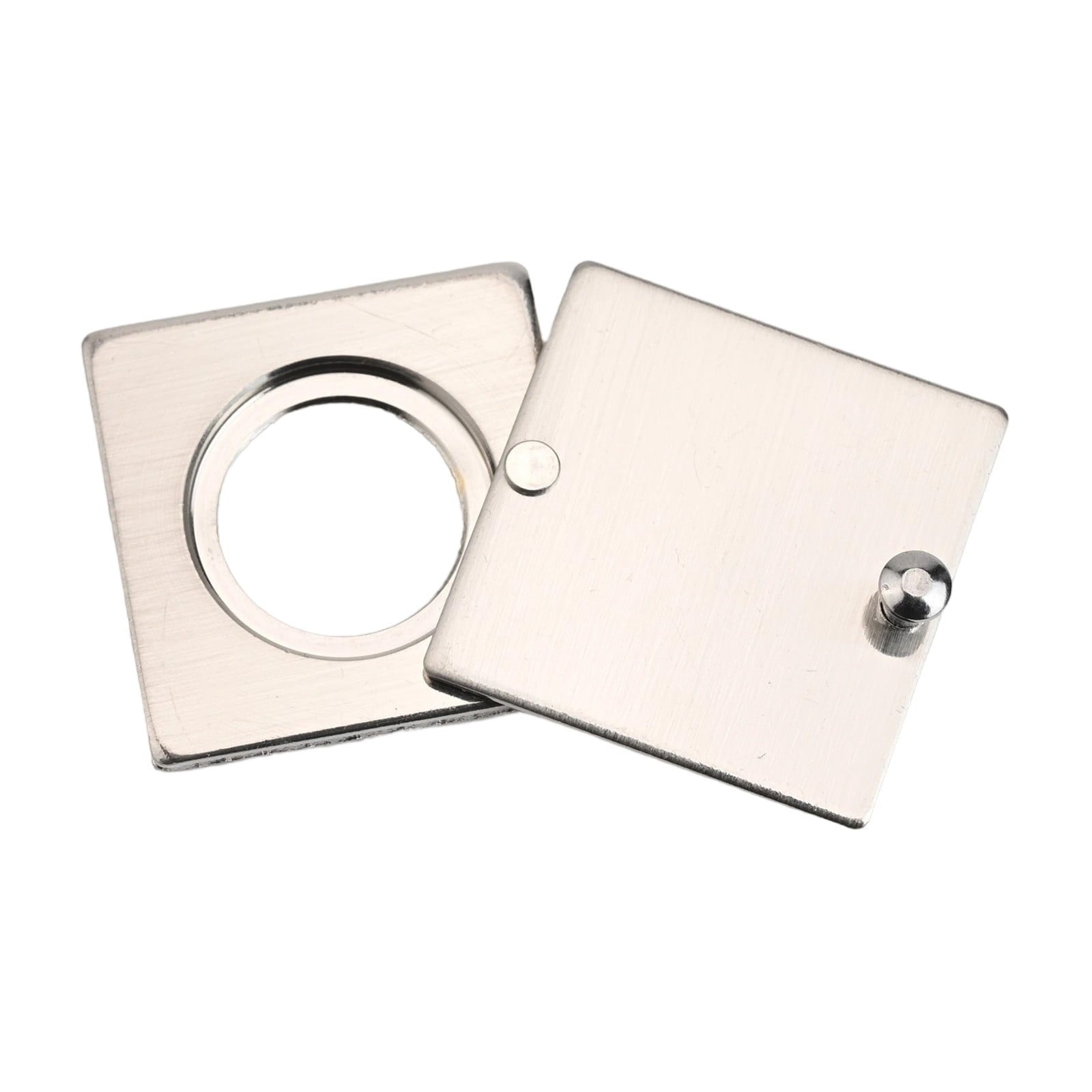 Square Peephole Cover Door Viewer Peephole Security Cap Kit Tape Install Brushed Smile Home Brushed