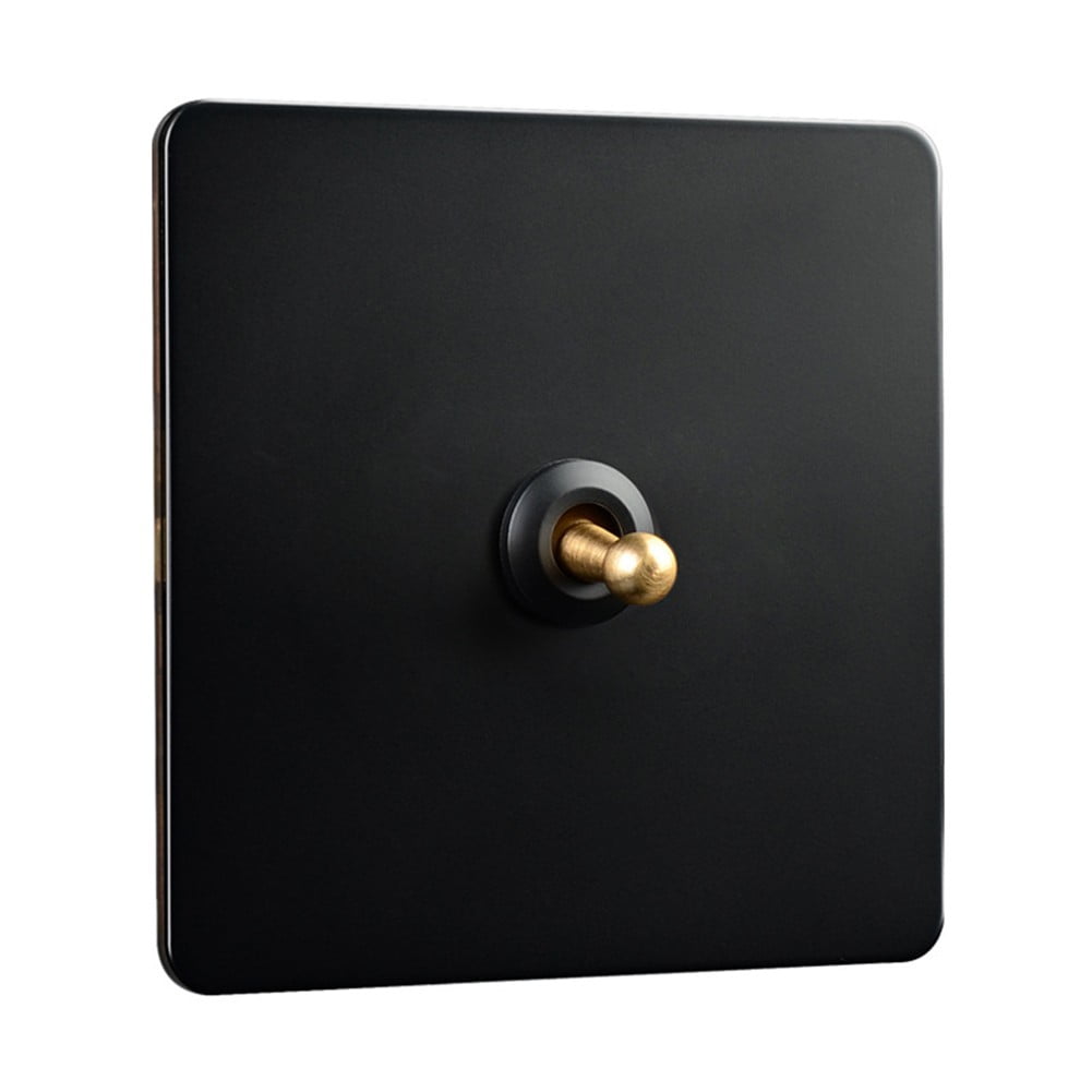 86 Type Stainless Steel Panel Wall Toggle Light Switch Brass Rod 1Way 2Way 2 Gang Smile Home 1 Gang