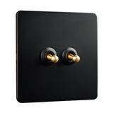 86 Type Stainless Steel Panel Wall Toggle Light Switch Brass Rod 1Way 2Way 2 Gang Smile Home 2 Gang