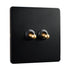 86 Type Stainless Steel Panel Wall Toggle Light Switch Brass Rod 1Way 2Way 2 Gang Smile Home 2 Gang