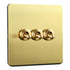 Toggle Light Rocker Switch 1/2 Way Retro Brass Plate Lever 86 Type Toggle Switch 3 Gang Smile Home