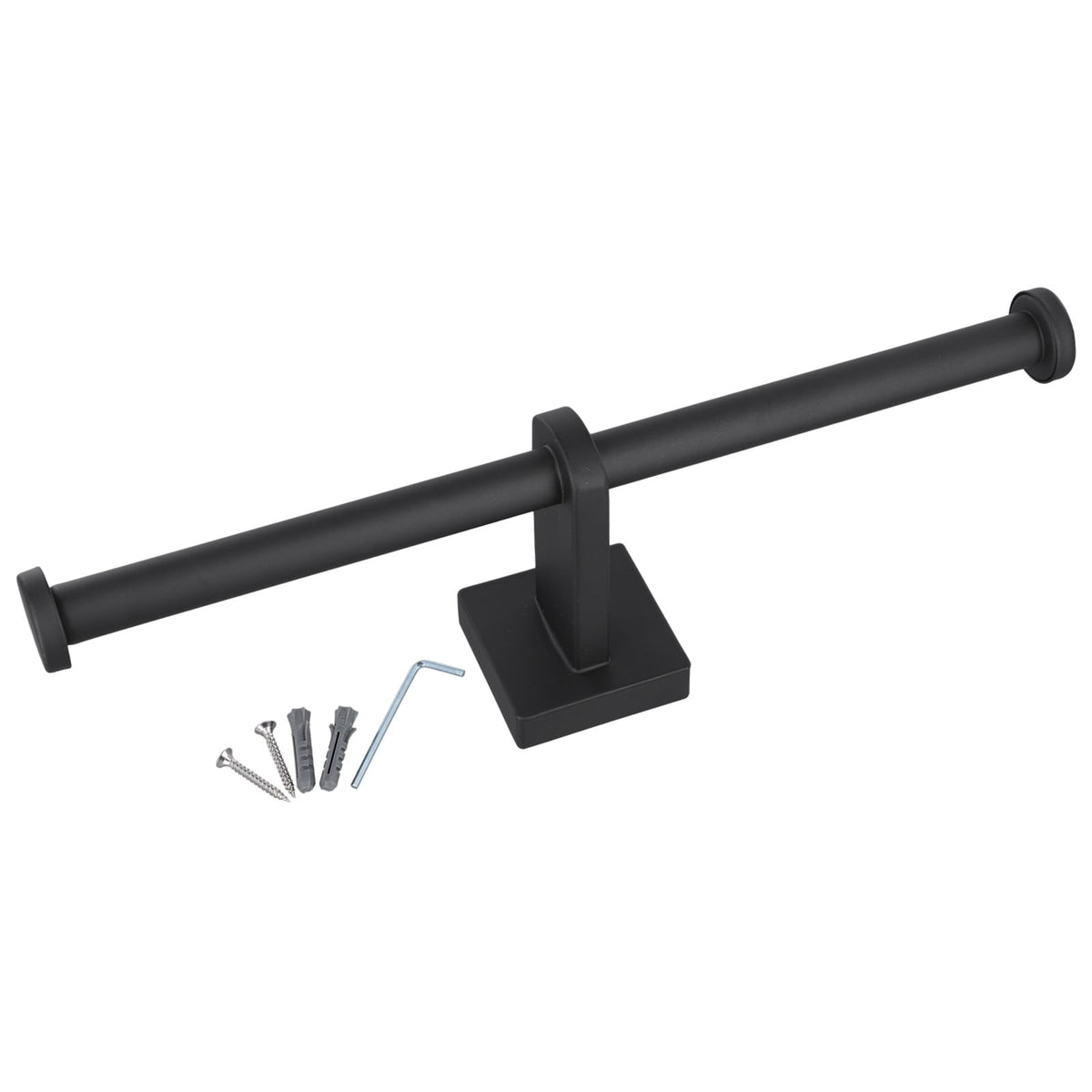 Stainless Steel Toilet Roll Holder Double Ring Toilet Paper Holder Wall Black Smile Home