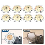 8Pcs Faucet Index Buttons Hot And Cold Sink Shower Knobs Handle Sign Stickers Smile Home