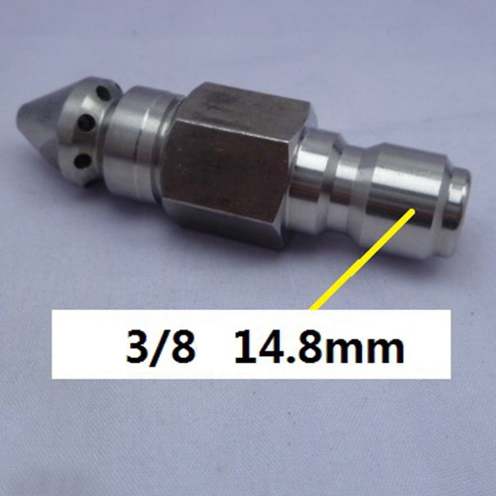 Pressure Washer Drain Sewer Cleaning Jetter Nozzle 3/8"9 Jets Male/Quick Connect 3/8 Quick Plug Smile Home