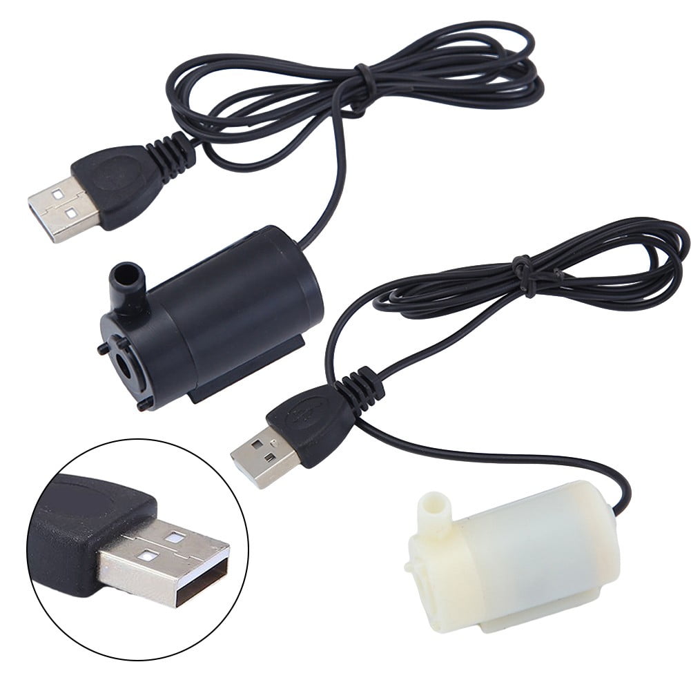 Small Water Pump Silent Submersible USB 5V 1m Cable Garden Outdoor Fountain Tool Black Smile Home White