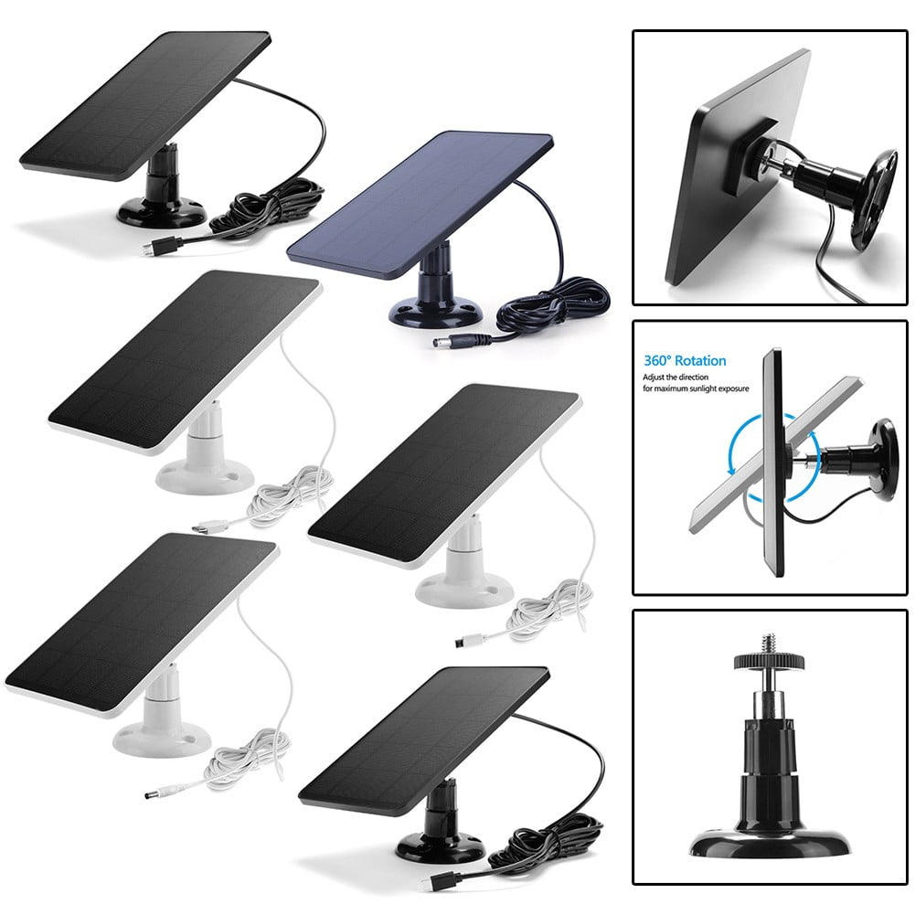 Solar Panel for Blink Camera: 4W Outdoor Solar Charger with 9.84ft Cable! C Black Smile Home C White
