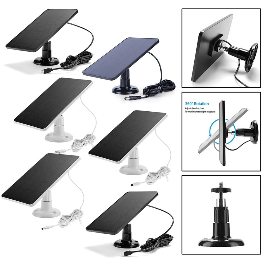 Solar Panel for Blink Camera: 4W Outdoor Solar Charger with 9.84ft Cable! C Black Smile Home C White