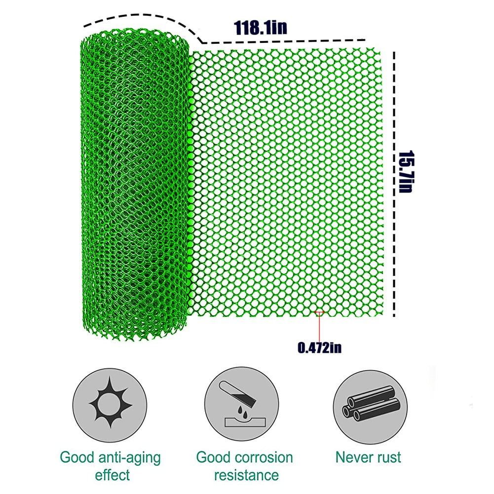 Mesh Tree Trunk Protectors Black 15.7X118 Inch Plastic Garden Netting For Deer Protection Plant Guard Barrier Fence Wrap Green