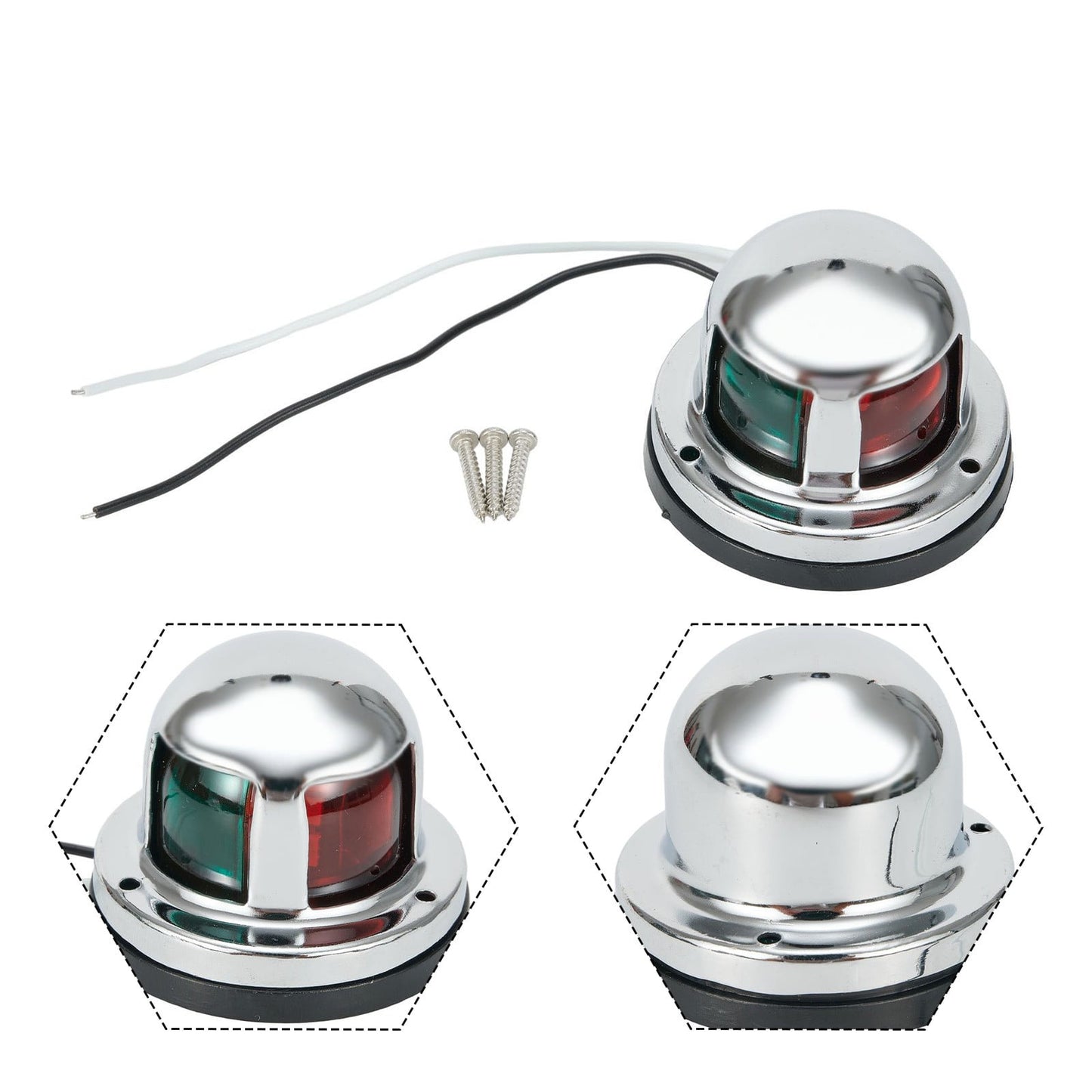 12V Led Marine Navigation Light 2 In 1 Bow Light For Boats Yachts Pontoons Stainless Steel Waterproof Ip65 Red Green Boat Light