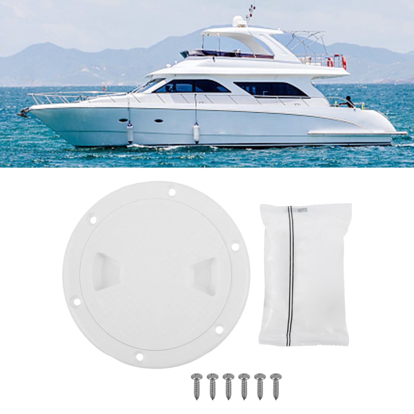 4" 6" 8" White Round Abs Marine Boat Inspection Hatch With Detachable Cover Non Slip Deck Access Panel For Yacht And Watercraft 4 Inch 4"