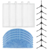 Ecovacs Y1 Pro Robot Vacuum Cleaner Replacement Parts Kit With 4 Filters 5 Mop Cloths 8 Side Brushes For Yeedi Y1 Pro Accessories A B