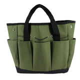 Garden Tool Bag With 9 Pockets Sturdy Oxford Cloth Gardening Tote Organizer For Home Yard Lawn 34W X 17D X 30H Cm Army Green Black Gray Green