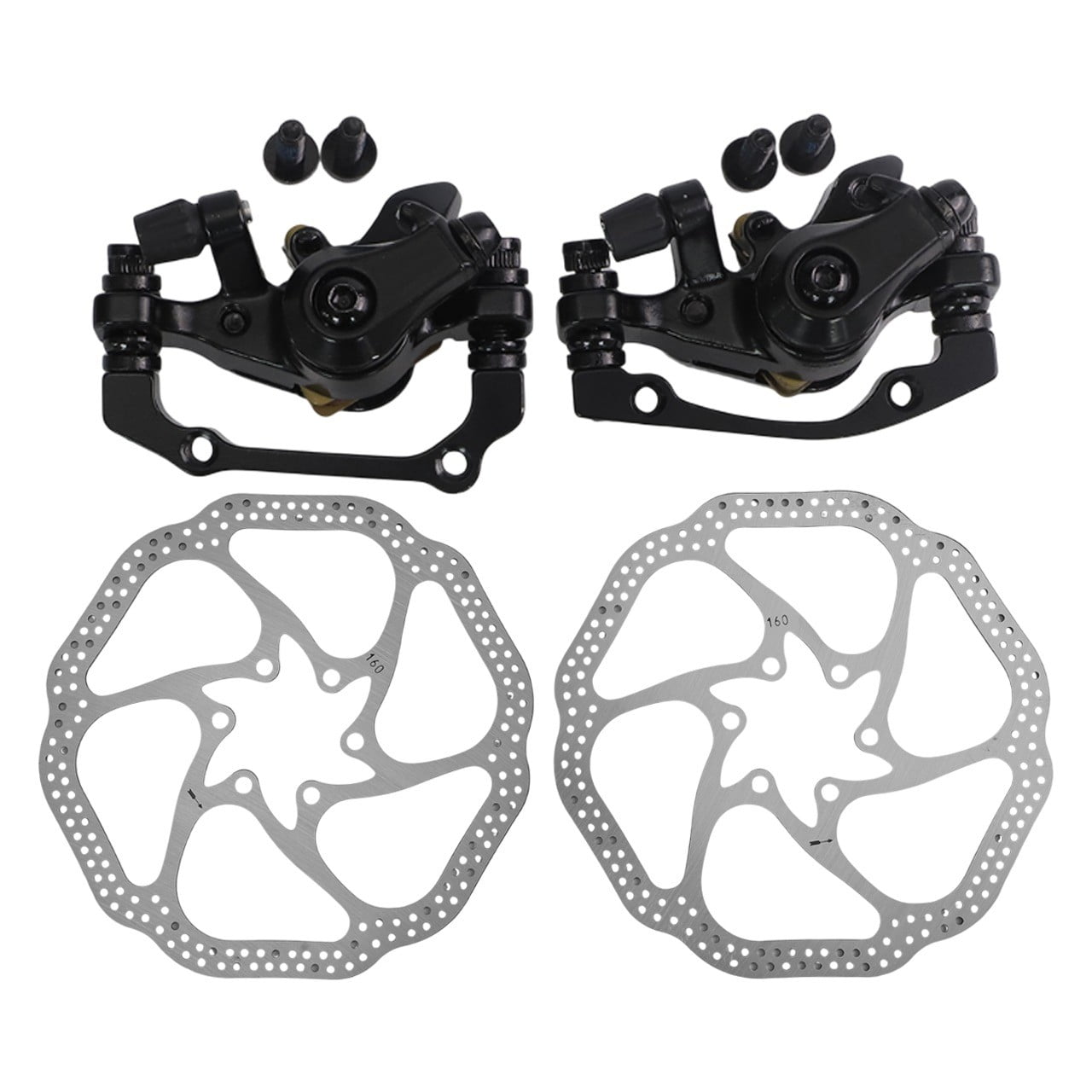BAMILL 51mm Brake Caliper 160MM Brake System Easy Installation Excellent Heat Dissipation Lightweight Design For Folding Bikes black front+rear+2xdisc front+rear black