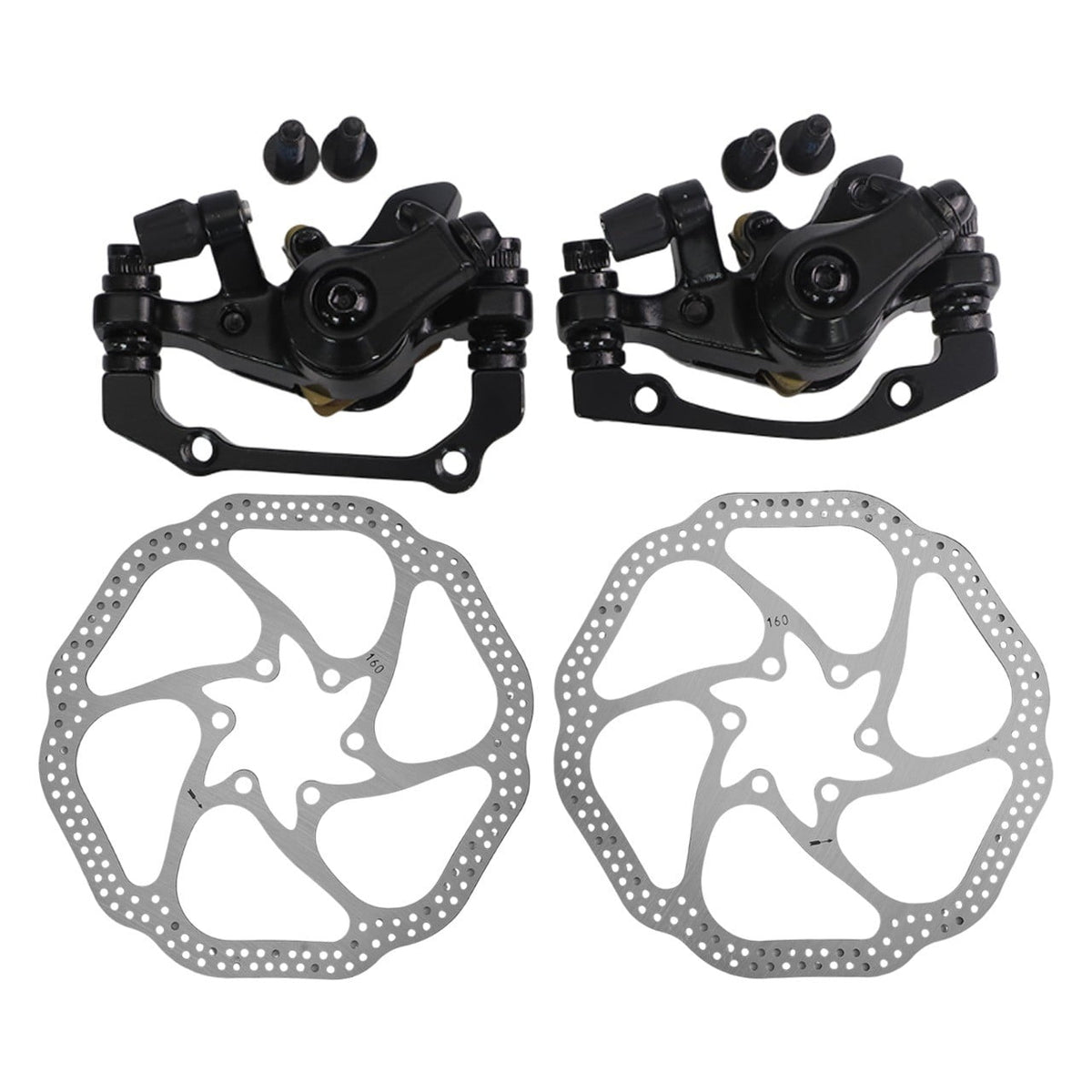 BAMILL 51mm Brake Caliper 160MM Brake System Easy Installation Excellent Heat Dissipation Lightweight Design For Folding Bikes black front+rear+2xdisc black
