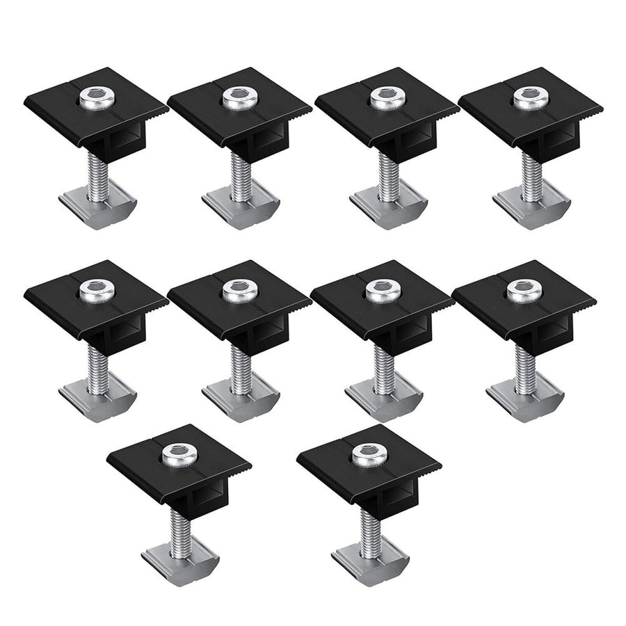 Solar Panel Adjustable Bracket Clamp Wide Photovoltaic Support Fixing PV End Clamps Mounting 30mm/35mm 10X 35mm Medium clamp