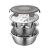 4 Pcs Kitchen Mixing Bowls with Grater Lid Stainless Steel Construction