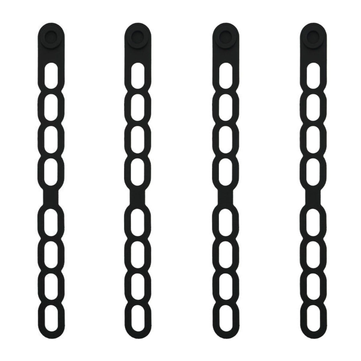 4 Pcs Silicone Latch Strap Tie for Slow Cooker Lid Lunch Box Bundling Organizing Black