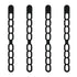 4 Pcs Silicone Latch Strap Tie for Slow Cooker Lid Lunch Box Bundling Organizing Black