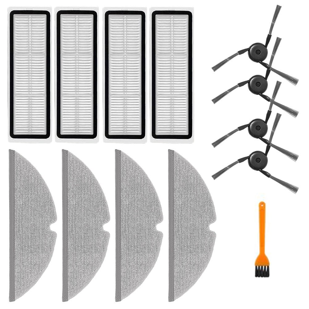 For DREAME D20 Plus Vacuum Side Brush Filter Mop Cloth Kit with Cleaning Brush