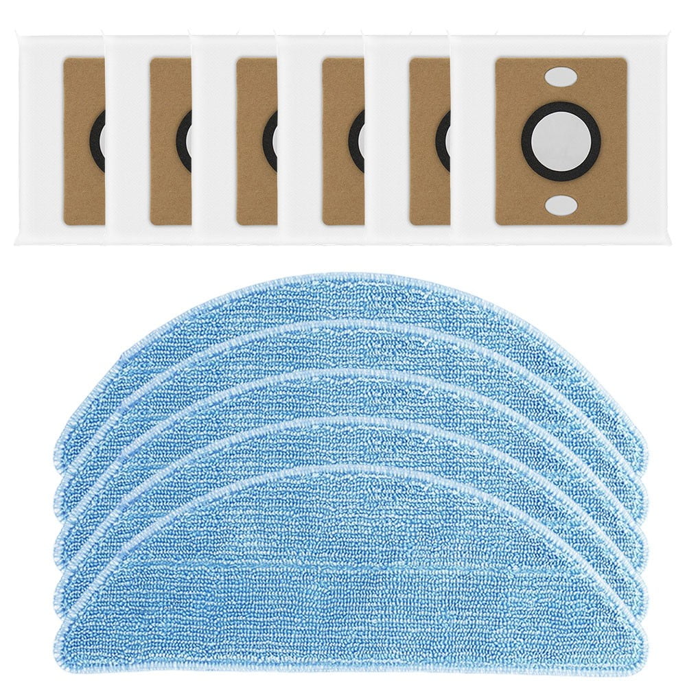 For ILIFE A12 Pro Self Emptying Robot Vacuum Cleaner 5 Mop Pads 6 Dust Bags