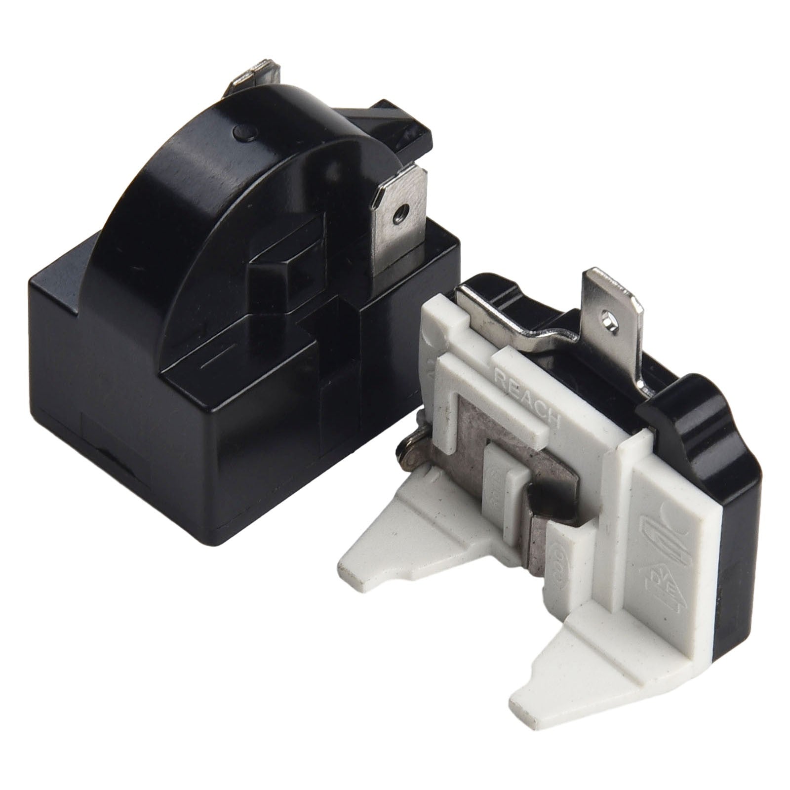 1 Set Refrigerator Ptc Starter Relay Replacement Compressor Overload Protector For Mini Fridges Coolers Easy To Install 2pin-12ohm+1/3HP