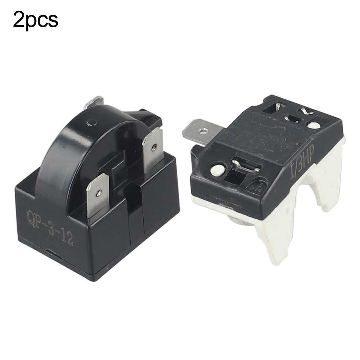 1 Set Refrigerator Ptc Starter Relay Replacement Compressor Overload Protector For Mini Fridges Coolers Easy To Install 3pin-12ohm+1/3HP