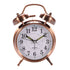 Luolandi 1x Bedside Alarm Clock with Twin Bell Vintage Battery Analogue Quartz Loud Alarm Vronze Copper