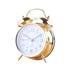 Luolandi 1x Bedside Alarm Clock with Twin Bell Vintage Battery Analogue Quartz Loud Alarm Vronze Gold