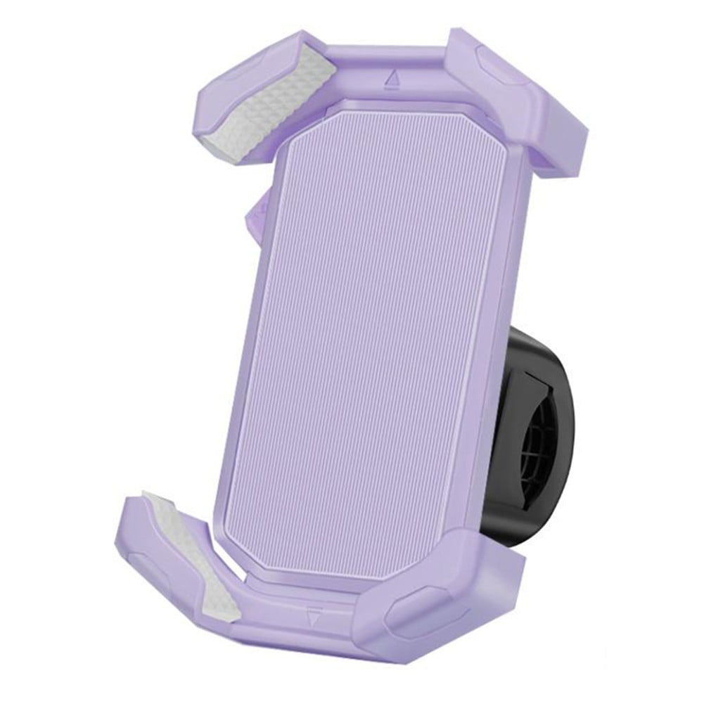 Adjustable Motorcycle Phone Holder With Silicone Protection For Secure Locking Purple