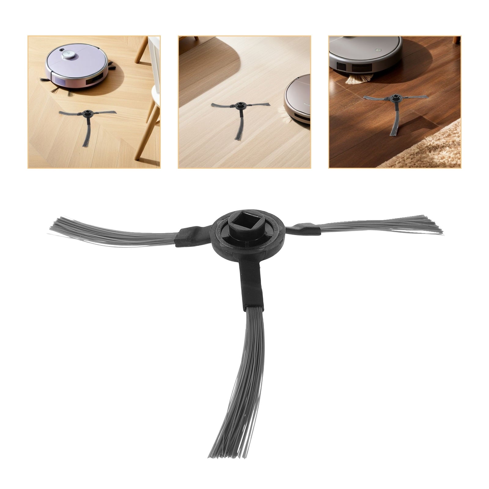 LOLIPPYY 3Pairs Side Brush Replacement Parts for Robot Vacuum Cleaner Compatible with Sweeper Models