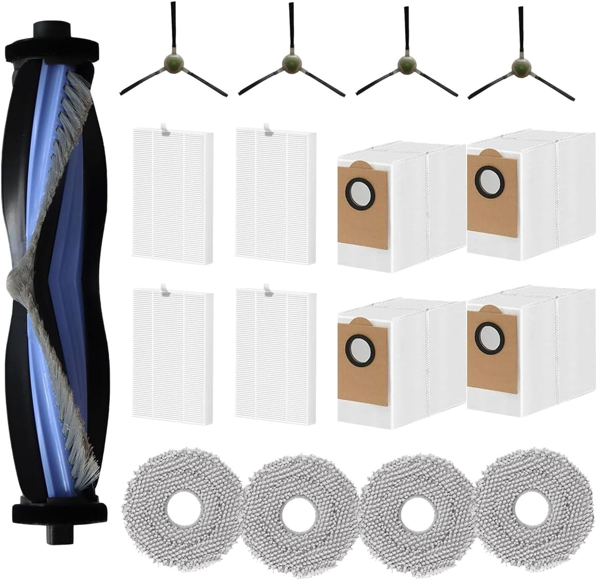 Replacement Parts for Lefant M3 Robot Vacuum Cleaner Accessories kit, 17Pcs 1 Main Brush 4 HEPA Filter 4 Mop Pad 4 Dust Bag 4 Side Brush$$Household Cleaning Products & Supplies