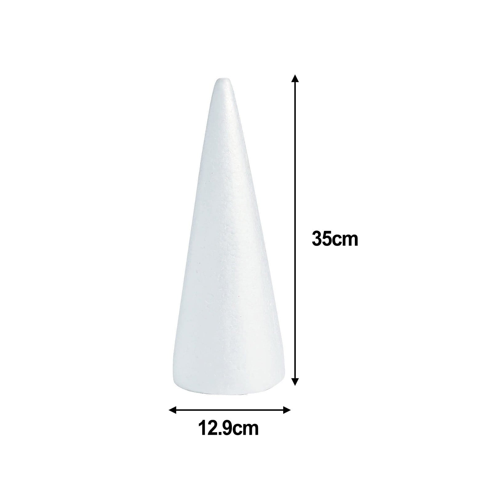 Lierteer Styrofoam Foam Cones Polystyrene for Crafts DIY Painting Triangle Tree 35cmX12.9cm