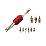 9Pcs Air Conditioning Valve Cores+1Pc Remover Tool A/C Repair Kit