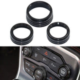 For Grand for Cherokee 2014-21 Black Aluminum Climate Volume Turn Knob Ring