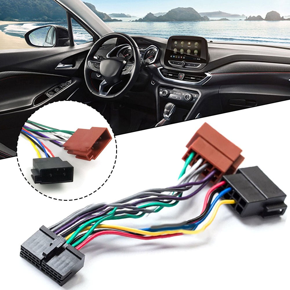 Car Radio Wire Harness 20 Pin Cd Audio Wiring Connector Iso Split Female Cable