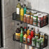 Hanging Floating Shelves, 2 Sets Of Wall Mounted Shelves For Wall Storage, Hanging Storage Shelf For Bathroom, Living Room, Bedroom, Kitchen Seasoning Rack Shower Toiletries Basket Black