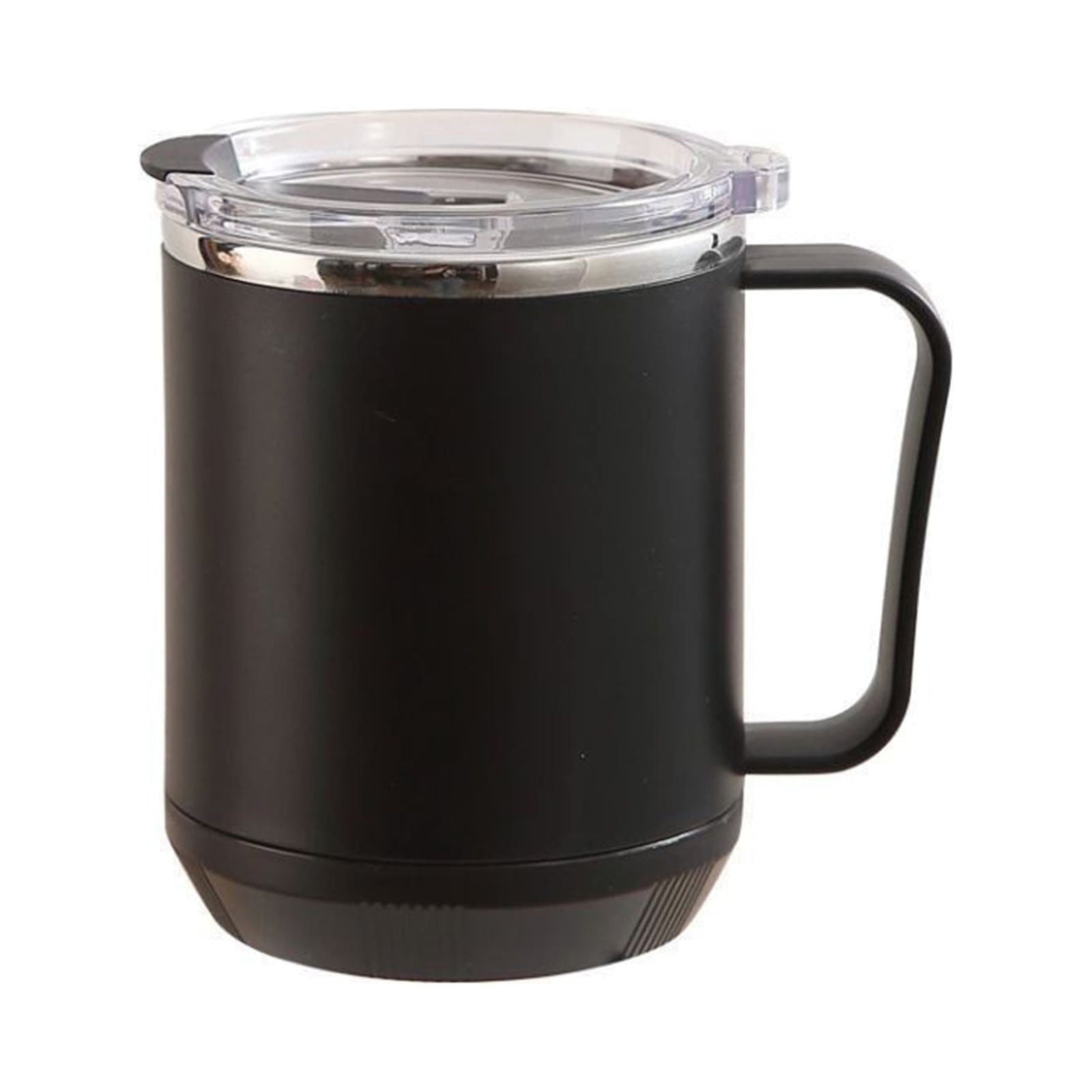 Coffee Mug With Handle, Insulated Stainless Steel Coffee Travel Mug, Reusable Coffee Cup With Lid, Microwave Safe Cups, For Tea, Latte, Cocoa, Milk, Office And Home Tea Cup Black