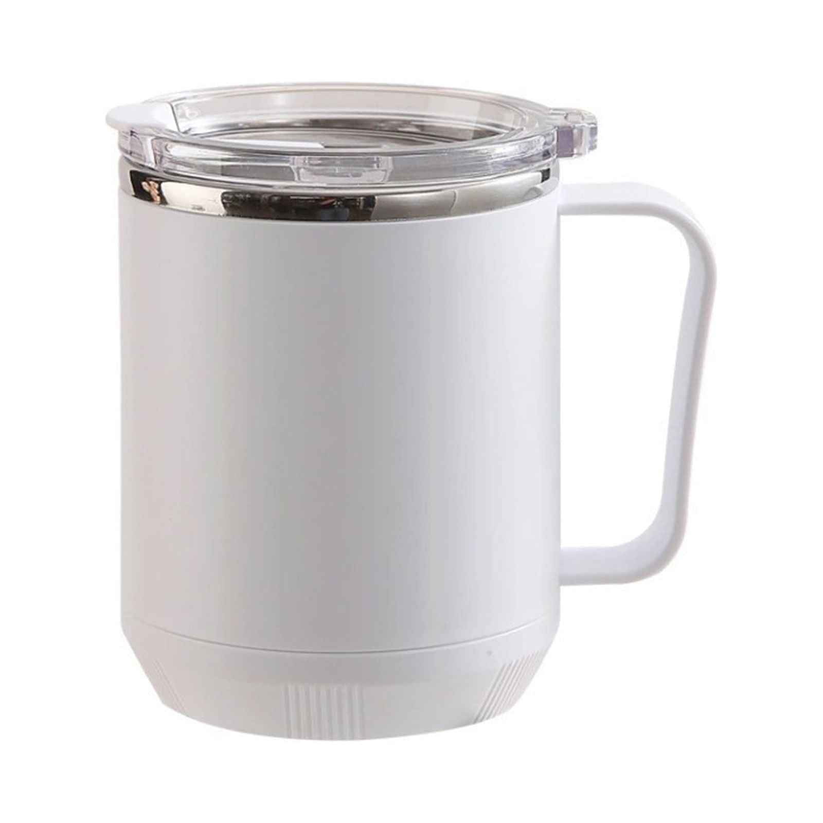 Coffee Mug With Handle, Insulated Stainless Steel Coffee Travel Mug, Reusable Coffee Cup With Lid, Microwave Safe Cups, For Tea, Latte, Cocoa, Milk, Office And Home Tea Cup White