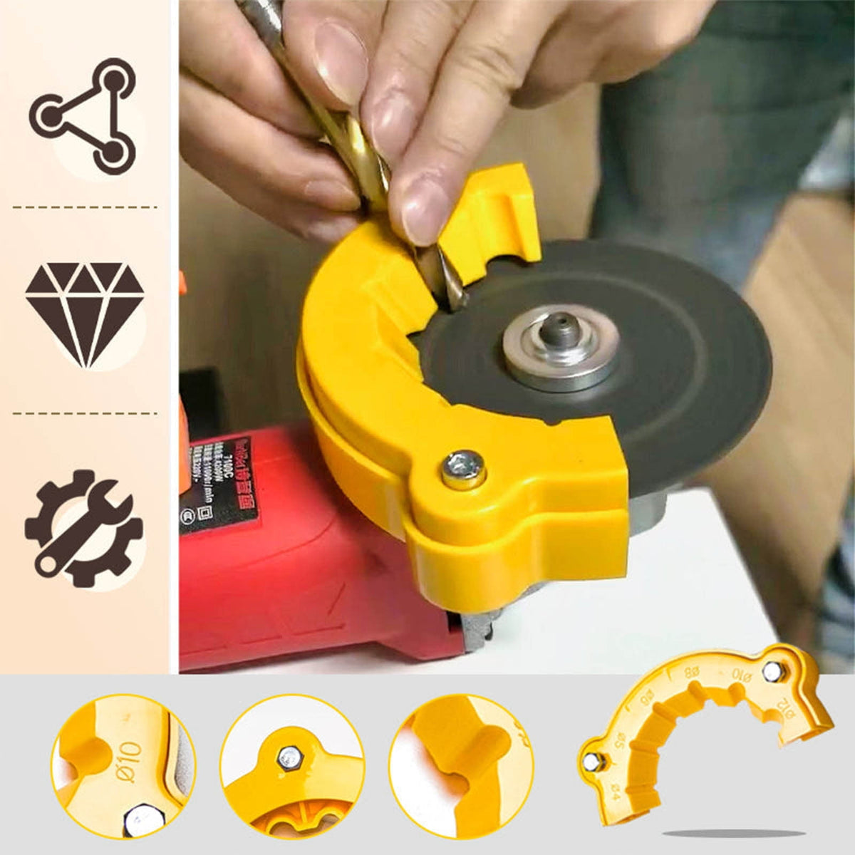 2025 New Drill Bit Sharpener, Drill Bit Grinding Attachment, Drill Sharpener, Old Drill Bit Grinder, Multi-specification Drill Bit Grinding, Giant Blade Angle Grinder for Grinding Drill Bits
