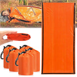 Emergency Sleeping Bag, Waterproof Emergency Sleeping Bags for Survival, 84X36in Sleeping Bag ,Pocket Size Survival Blanket, 3/4/5 PCS Thermal Bivy Sack for Outdoor Camping, Hiking 5PCS