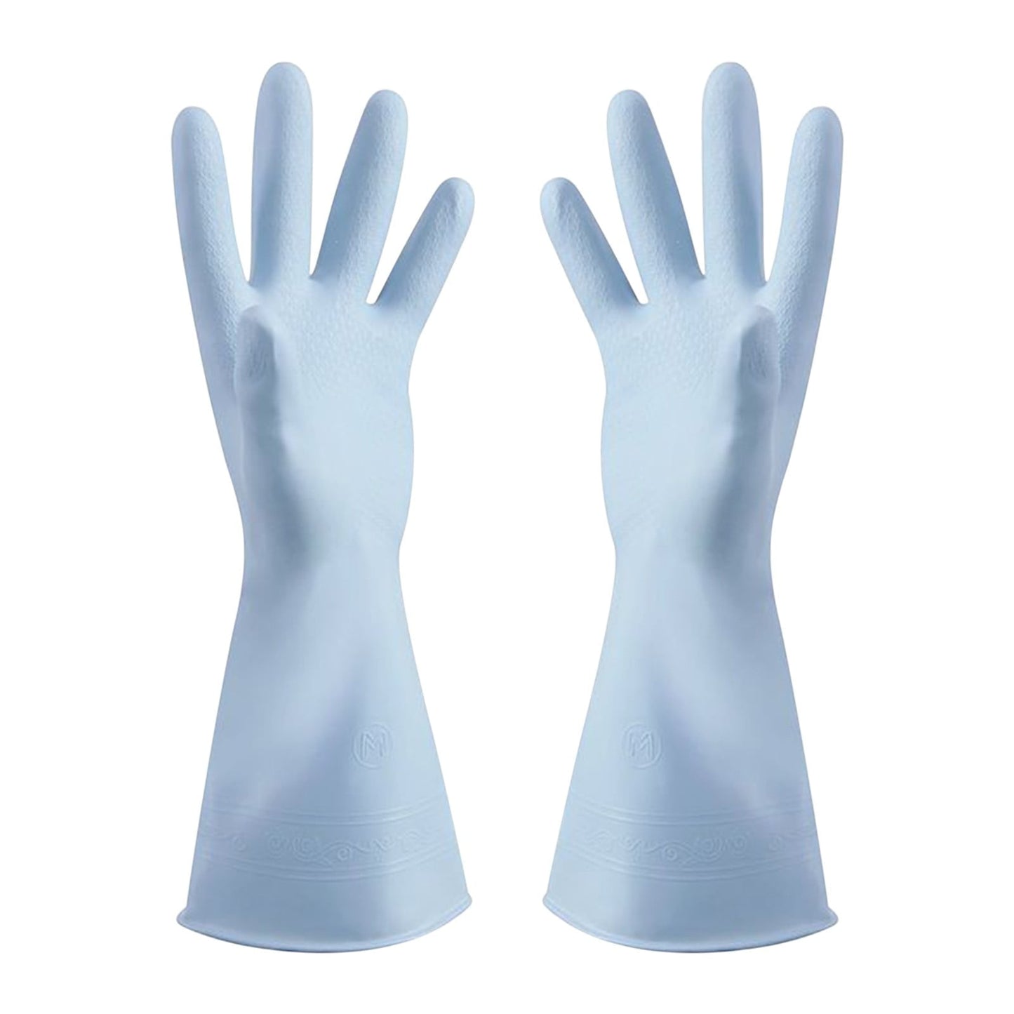 1 Pairs Rubber Gloves for Dishwashing Cleaning, Cotton Lined Household Gloves, Waterproof Gloves for Kitchen Bathroom, Reusable Gloves, Food Grade Non-Slip Household Kitchen Gloves Light blue,L
