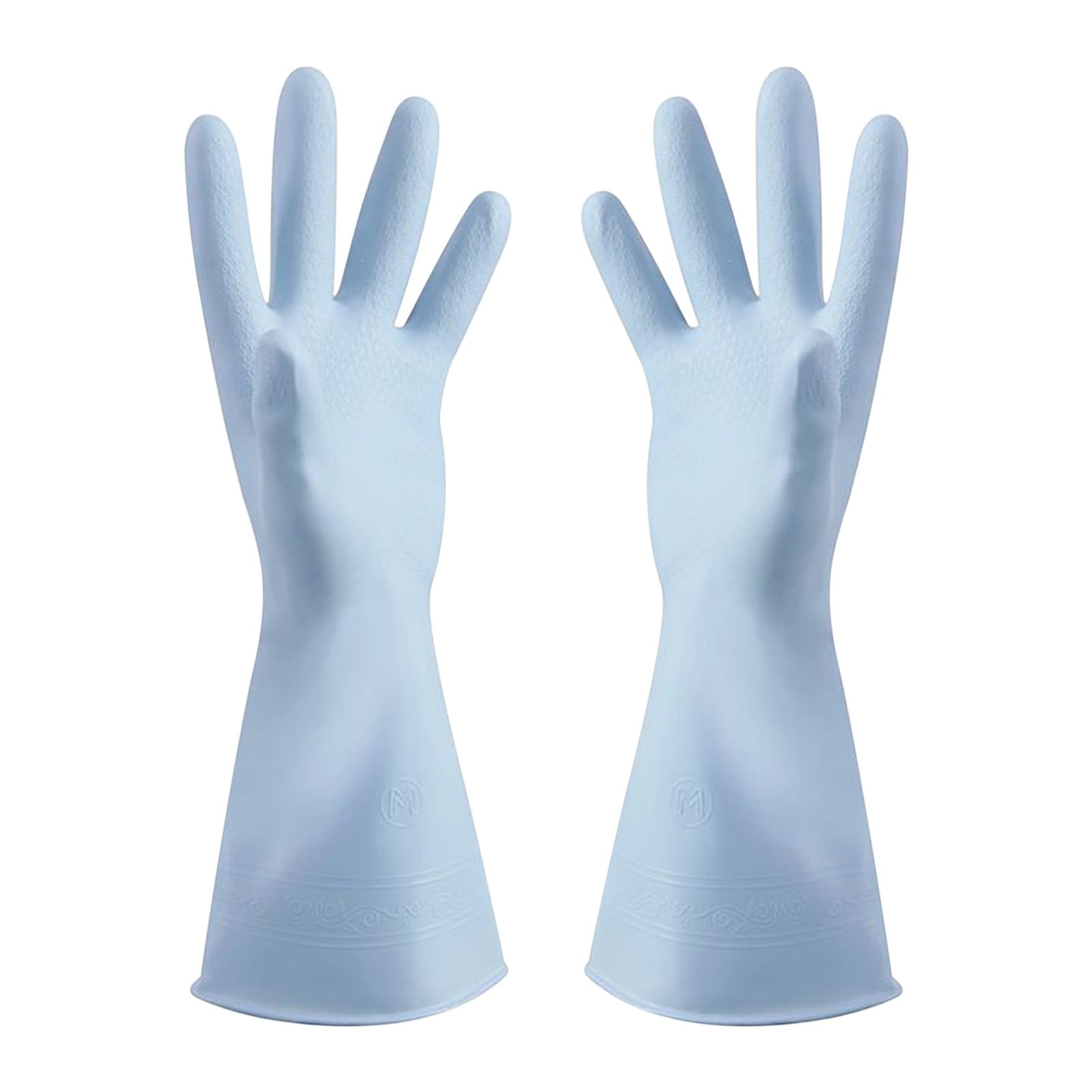 1 Pairs Rubber Gloves for Dishwashing Cleaning, Cotton Lined Household Gloves, Waterproof Gloves for Kitchen Bathroom, Reusable Gloves, Food Grade Non-Slip Household Kitchen Gloves Light blue,S