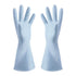 1 Pairs Rubber Gloves for Dishwashing Cleaning, Cotton Lined Household Gloves, Waterproof Gloves for Kitchen Bathroom, Reusable Gloves, Food Grade Non-Slip Household Kitchen Gloves Light blue,S