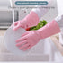 1 Pairs Rubber Gloves for Dishwashing Cleaning, Cotton Lined Household Gloves, Waterproof Gloves for Kitchen Bathroom, Reusable Gloves, Food Grade Non-Slip Household Kitchen Gloves Pink,M