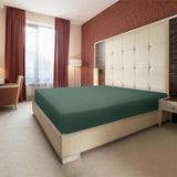 King Size Fitted Sheet, 100% Egyptian Cotton, Deep Pocket Premium Cotton Mattress Sheet,Double Bed Fitted Sheet Piece Non-Slip Fixed Bed Cover All-Inclusive Mattress Protection Bed Cover Green
